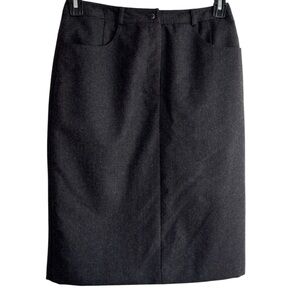 Talbots Pencil Skirt Sz 6 100% Wool Fully Lined Pockets Charcoal Gray Classic